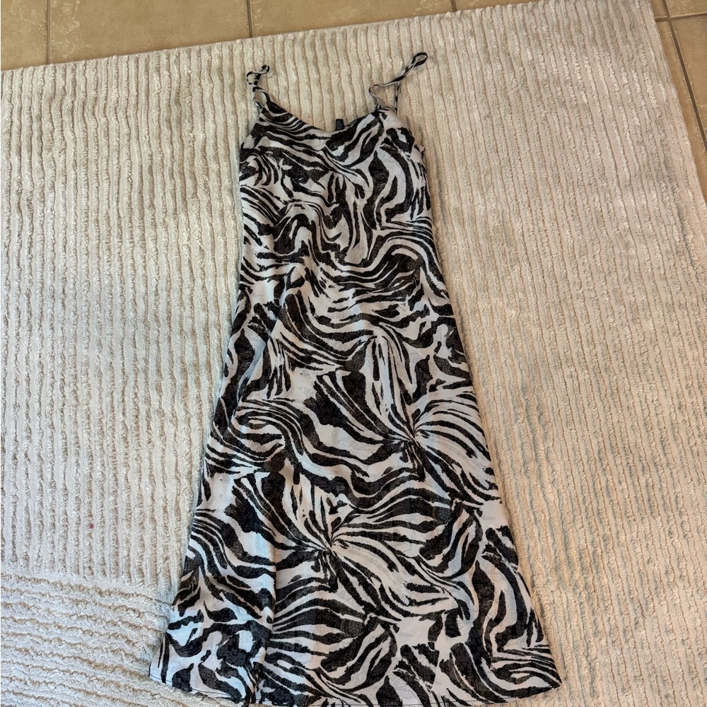 Forever 21 Black and White Zebra Maxi Dress